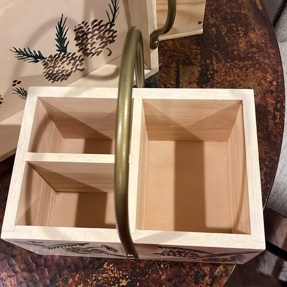 Holiday 🌲 Pine Cone serving tray and utensil server set! Brushed copper finish - Picture 2 of 11